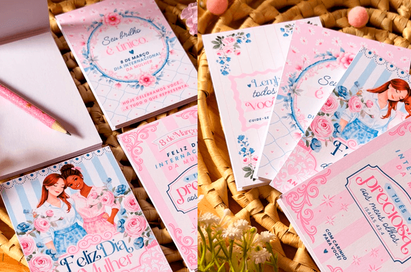 Lembrancinhas dia das mulheres - Mimo Dia da Mulher - Bloquinho