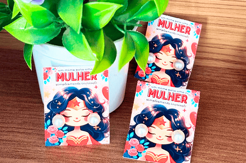 Lembrancinhas dia das mulheres - Mimo Dia da Mulher - brinco