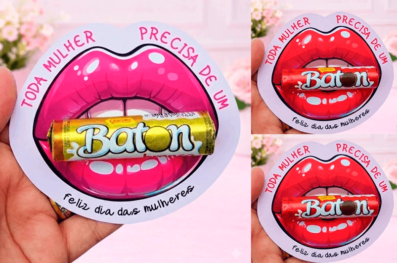 Lembrancinhas dia das mulheres - Mimo Dia da Mulher - Baton