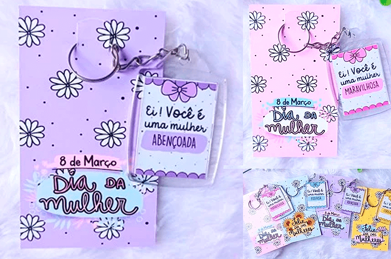 Lembrancinhas dia das mulheres - Mimo Dia da Mulher - Chaveiro